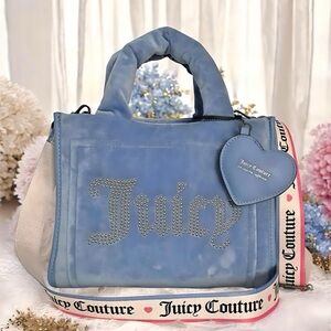 Juicy Couture Big Spender Slate Blue Mini Tote Bag NWT